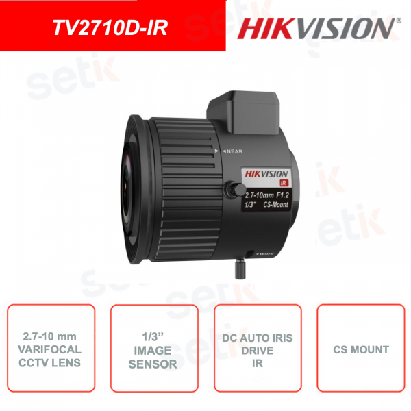 Obbiettivo per telecamere TVCC, con ottica varifocale 2.7-10mm - DC Auto Iris