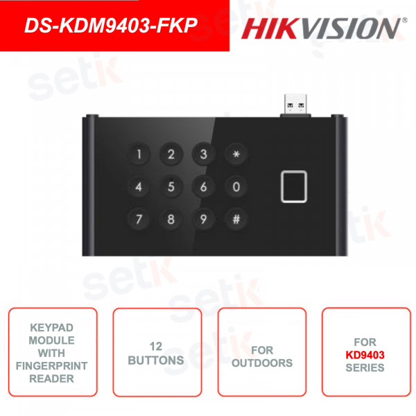 Keypad retroilluminato con lettore impronte - Per serie KD9403 - 15 tasti