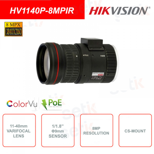 Obbiettivo per telecamere TVCC - 11-40mm - 8MP