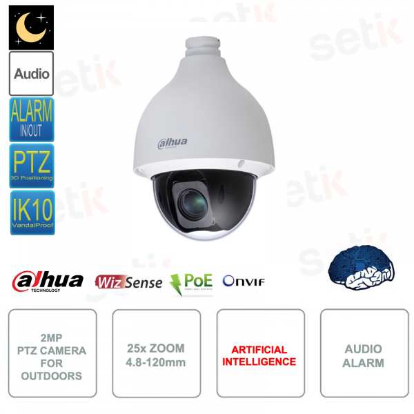 Telecamera IP POE ONVIF® PTZ - Zoom 25x 4.8 mm–120 mm