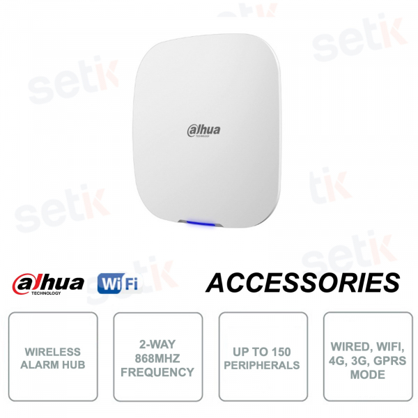 Alarm Hub Wireless - 868Mhz - Wi-Fi/4G/3G and GPRS Up to 150 devices