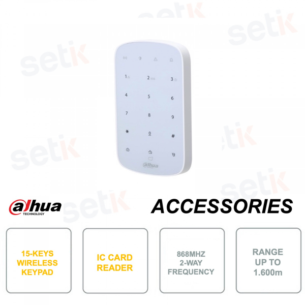 Wireless Keypad - 15 keys - IC Card Reader - 868Mhz