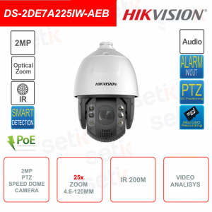Teleccamera IP POE 2MP Speed Dome PTZ - 4.8-120mm - Zoom 25x - Video Analisi