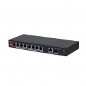 Unmanageable network switch - 10 ports - 8 PoE ports - Watchdog