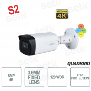 Telecamera Dahua 4K 8MP 4in1 3.6mm WDR IR 80 Versione S2