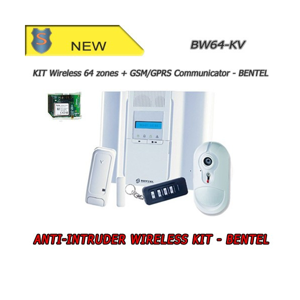 Komplettes drahtloses PIR 64 Zone Kit + Communicator - Sicherheitseinbruch - Bentel