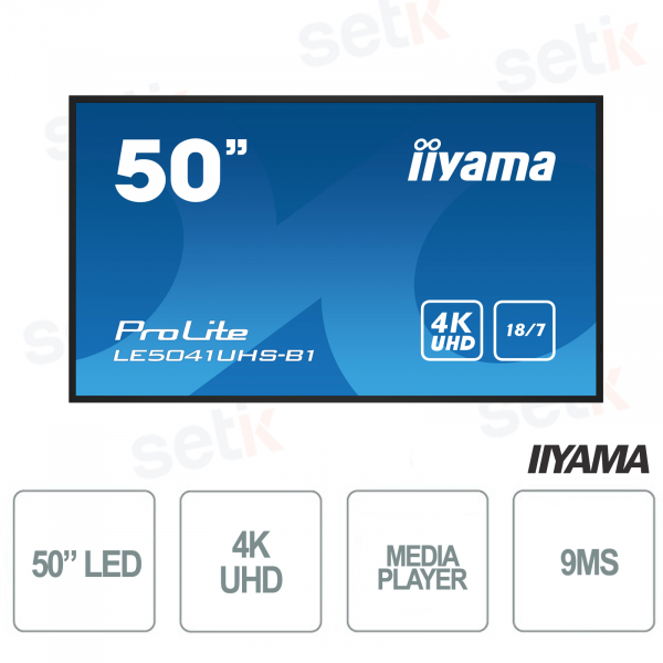 Iiyama - Monitor de 50 pulgadas - 4K UHD - Altavoz - Reproducción multimedia