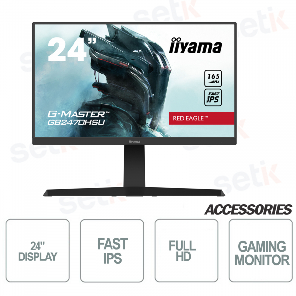 24 Inch Full HD Monitor ideal for Gaming - 0.8ms FreeSync Premium - IIYAMA