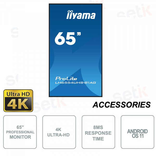 Iiyama - Monitor 65 Pollici - 4K UHD - Digital Signage - Android OS 11