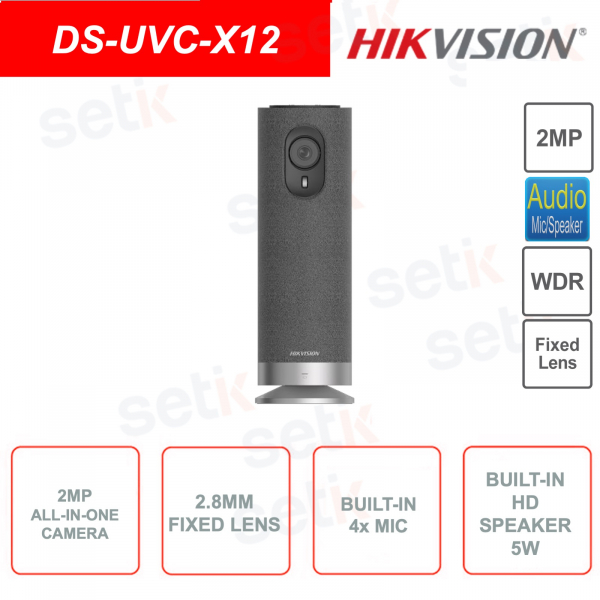 All-In-One Camera 1080p 2MP - 2.8mm - 4 microphones - Speaker - AGC - WDR 120dB - USB Type-C