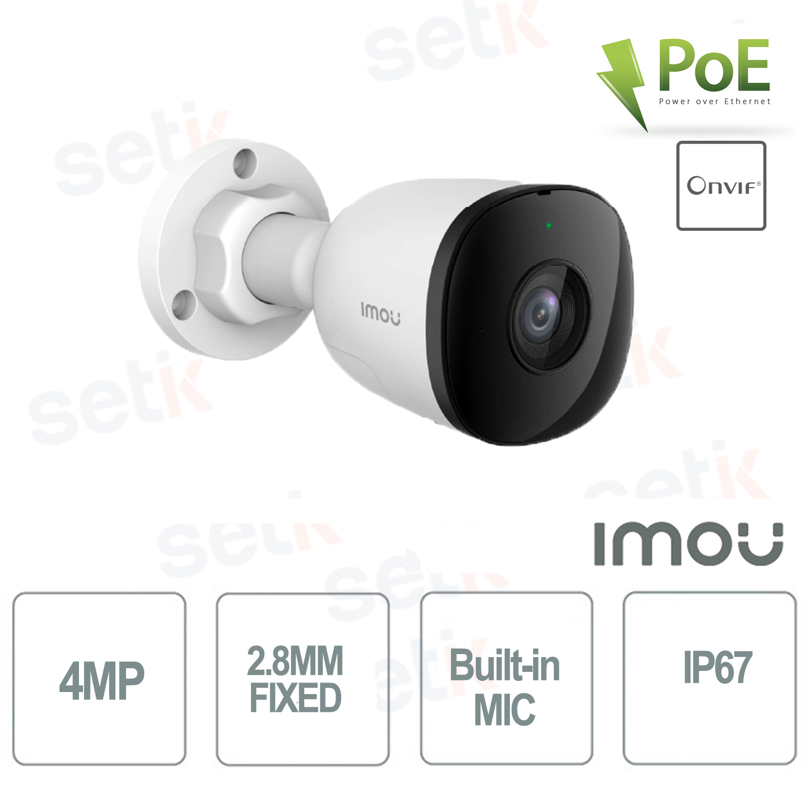 IPC-F42EA-IMOU - Caméra IP Imou Onvif PoE 4MP Microphone 2,8 mm 
