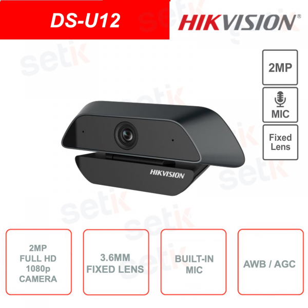 WebCam 2MP Full HD 1080p with integrated microphone and 3.6mm lens