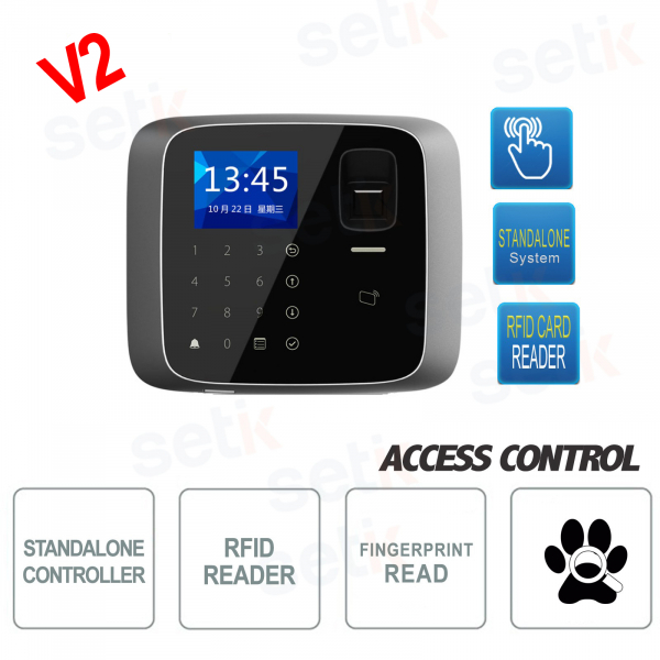 ASI1212A-D-V2 Standalone Access Control with Fingerprint, RFID, 30,000 Users, and TCP/IP - Dahua