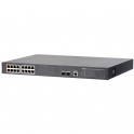Network switch - 16 PoE ports - 2 SFP Uplink ports - 1 RS232 on RJ45 connector