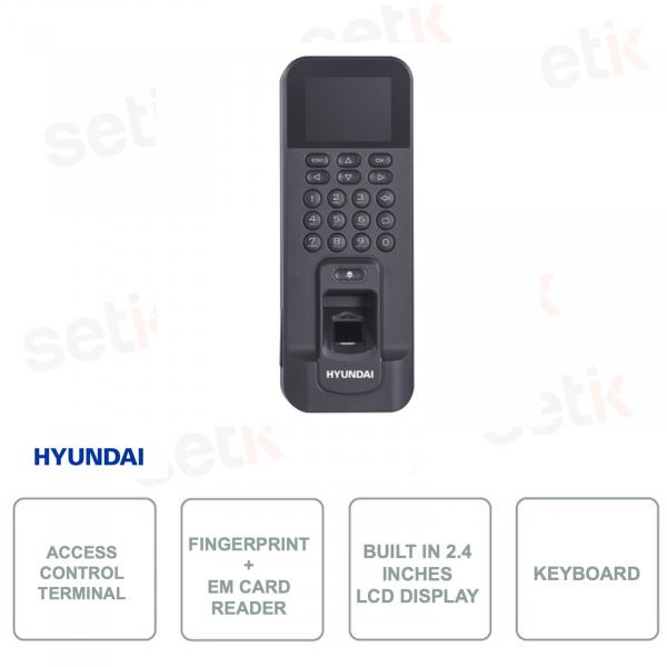 Zutrittskontrollterminal – Fingerabdruck- und EM-Kartenleser – 2,4-Zoll-LCD-Bildschirm