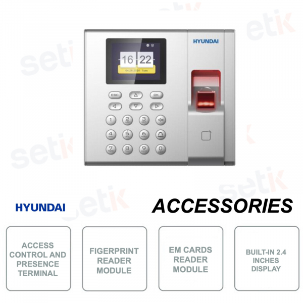 Terminal for access and attendance control - Fingerprint and Mifare card reader