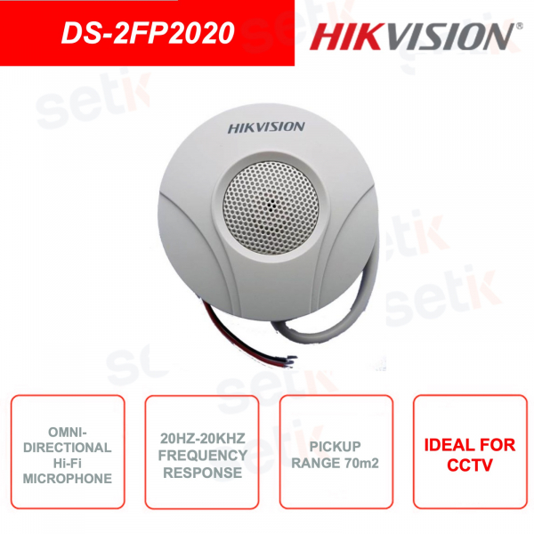 Microphone for video surveillance system - Hi-Fi - 20Hz - 20Khz