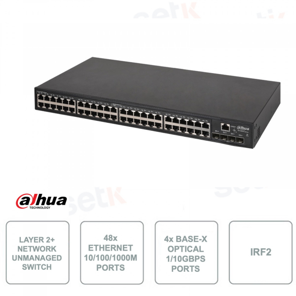 Conmutador de red - Administrado - 48 puertos Ethernet + 4 puertos Base-X - Versión V2