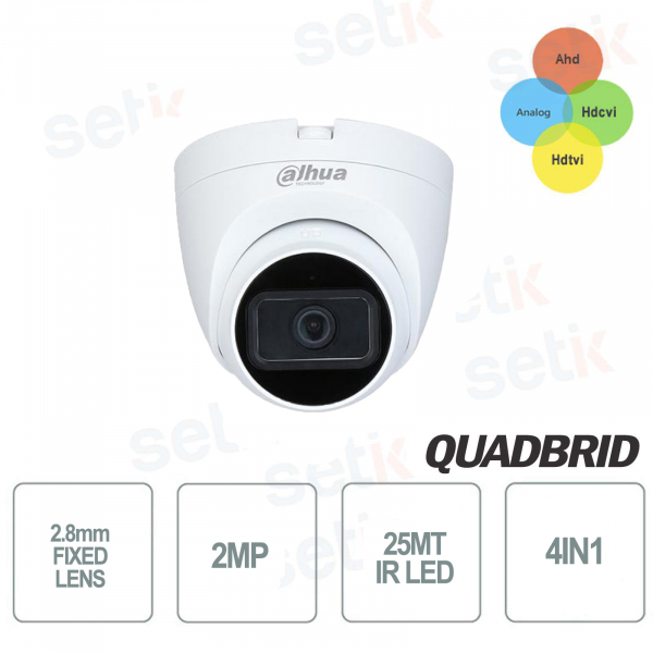 Caméra de vidéosurveillance hybride Dahua 2 MP 4en1 1 LED IR 3,6 MM