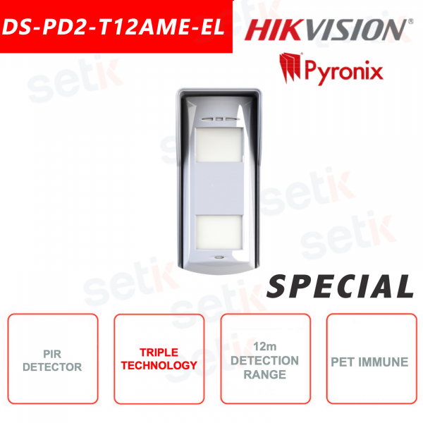 Sensor detector movimiento PIR inalambrico Exterior DS-PD2-T12P-WEL  HikVision - 2020 - Alarmas