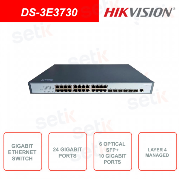 Network switch - 24 Gigabit ports - 6 10Gigabit SFP+ optical ports