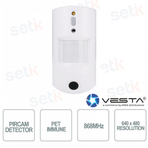 Vesta PirCam Détecteur d'intérieur 868 MHz Pet Immune