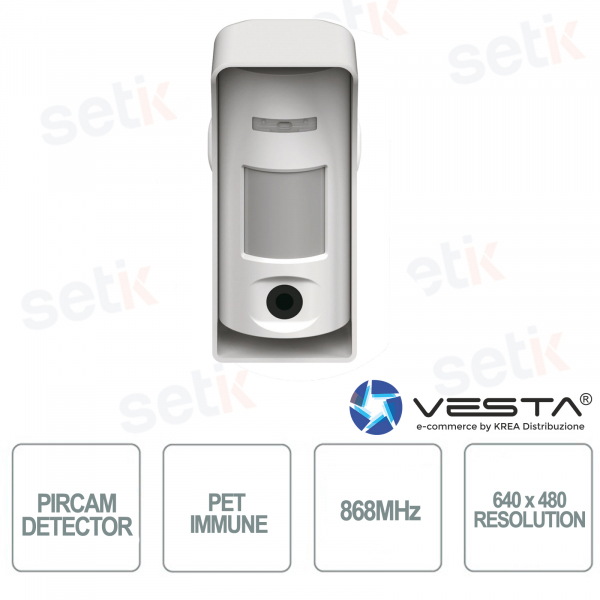 Detector exterior Vesta PirCam 868MHz Inmune a mascotas