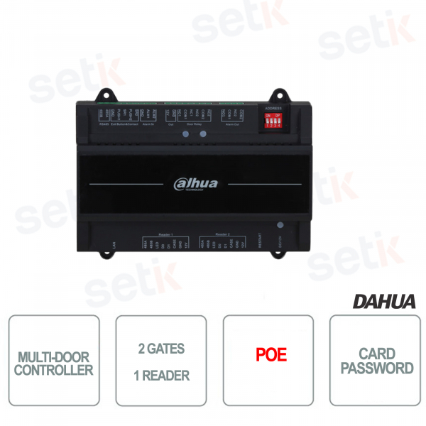 Controlador para control de acceso para dos puertas y lector único - PoE - Dahua