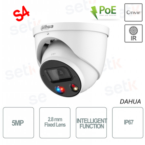 Caméra dôme S4 wizsense analyse vidéo ip extérieure onvif poe 5mp starlight 2.8mm Dahua