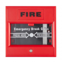 Fire alarm button with glass break