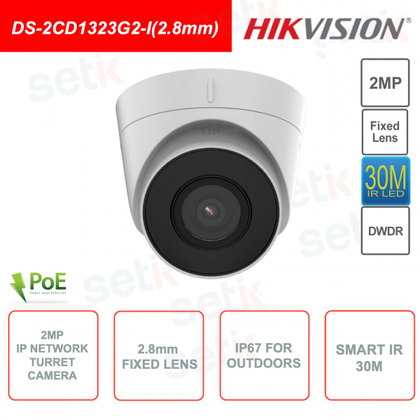 Cámara de videovigilancia IP POE Turret - 2MP - lente 2.8mm - Smart IR 30m