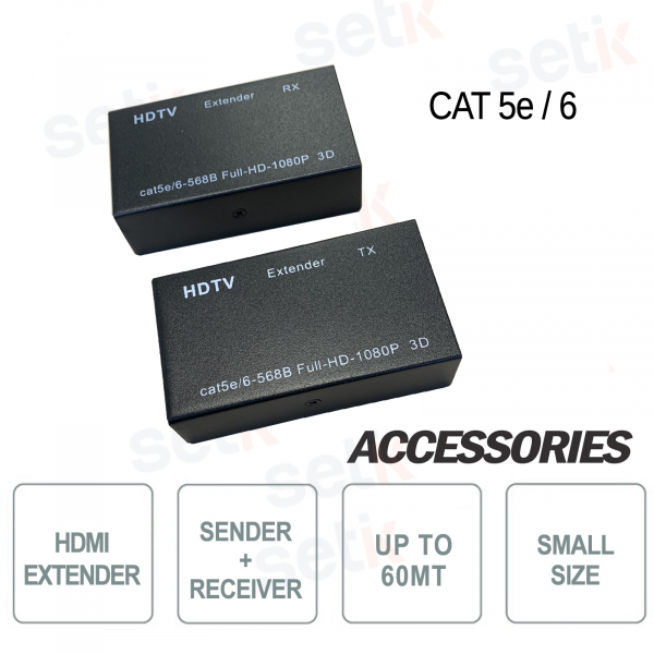 HDMI-Extender über CAT5e/6-Kabel bis zu 60 Meter – Setik