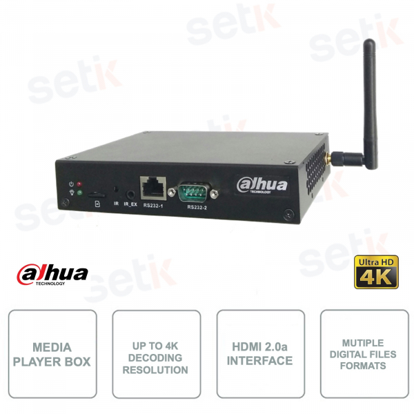 Media Player Box - WiFi - Lecture jusqu'à 4K - HDMI - USB - RS232 - RJ45