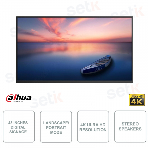 Digital Signage – 43 Zoll – Für Plakatwerbung – 4K Ultra HD – 9,5 ms Reaktionszeit