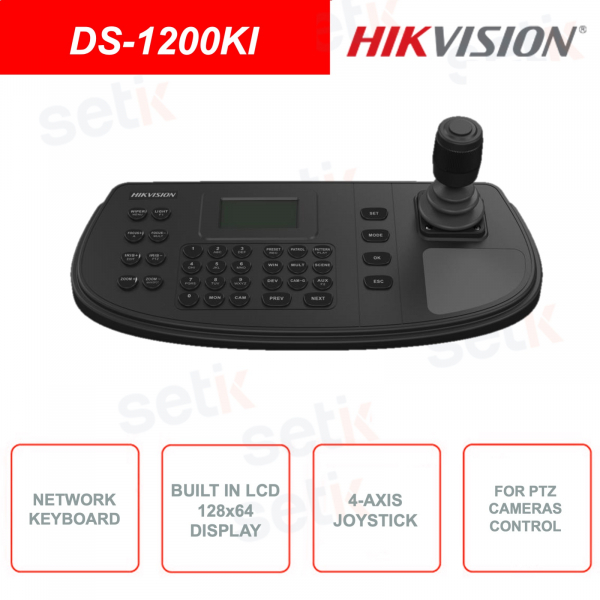 Keyboard - Joystick 4-axis - Per telecamere PTZ, Videowall Controller e Decoder - Display LCD a bordo