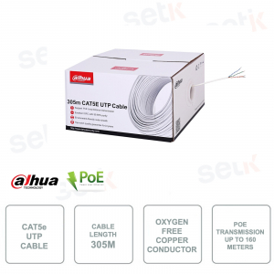 Network cable - UTP CAT5e - Length 305m - PoE up to 160m