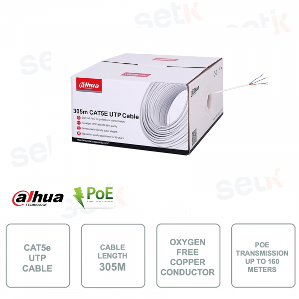 Network cable - UTP CAT5e - Length 305m - PoE up to 160m