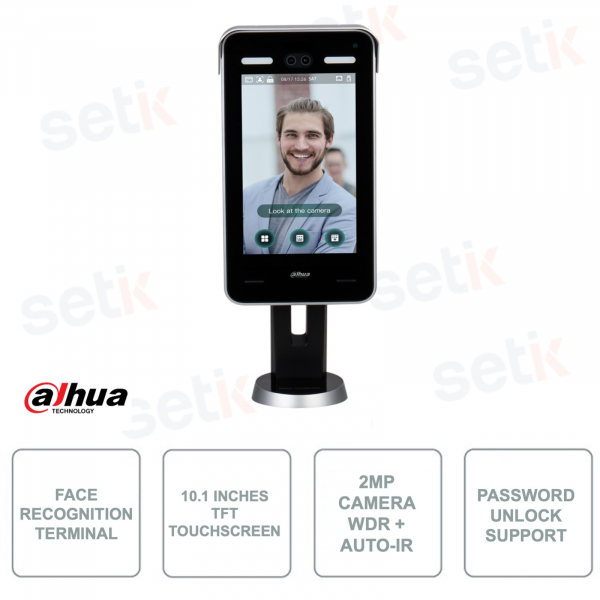 Face recognition terminal - 10.1 inch TFT touchscreen - 2MP WDR camera