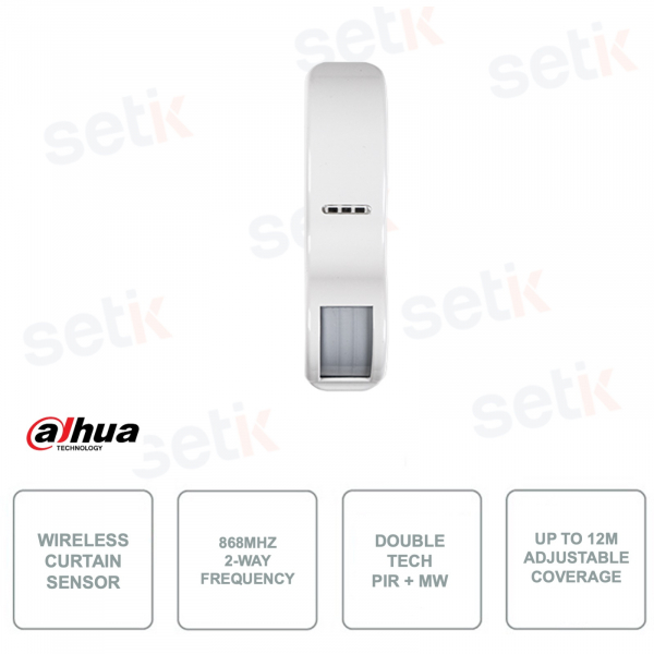 Dual Tech curtain sensor - PIR and Microwave - 868Mhz Wireless