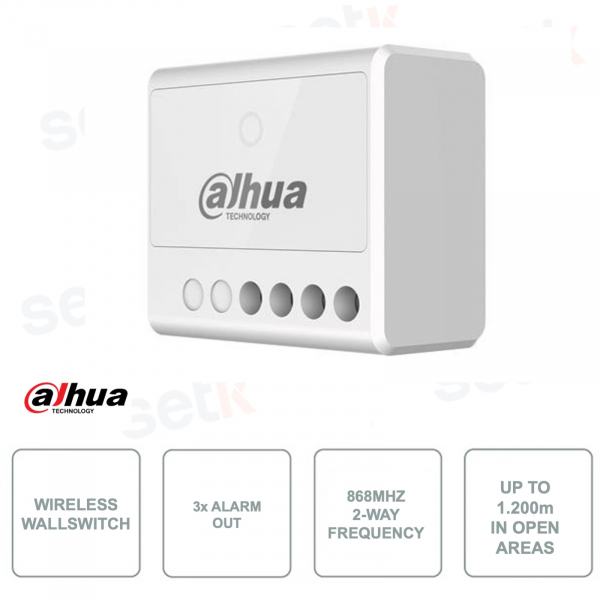 Wall Switch Wireless - 868Mhz bidirezionale - Portata fino a 1.200m