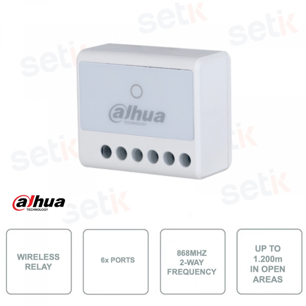 Wireless Alarm Relay - 868Mhz bidirectional - Range up to 1.200m - 6 Doors