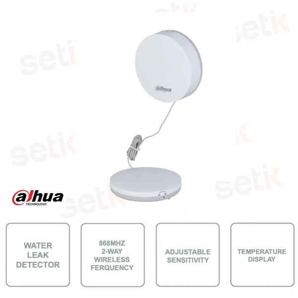Detector de fugas de agua - Inalámbrico bidireccional 868Mhz - Se puede instalar en la pared y en el suelo