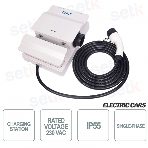 CEP-E3B1T232Sp Single-phase wall charging station max 7.4kW Type 2 with 5m cable IP55