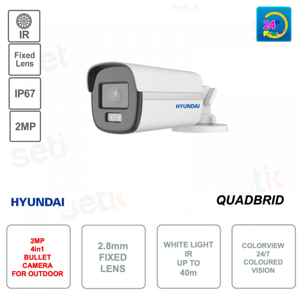Caméra Bullet Extérieure 4en1 - 2MP Full HD - Objectif 2.8mm - IR 40m - IP67