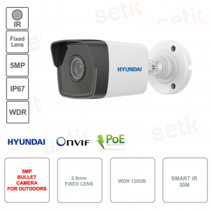 POE ONVIF IP-Bullet-Kamera für den Außenbereich – 5 MP – 2,8-mm-Objektiv – IP67 – Smart IR 30 m