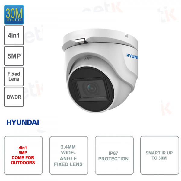 DOme 4in1 5MP outdoor camera - 2.4mm wide angle lens - SMart IR 30m - IP67