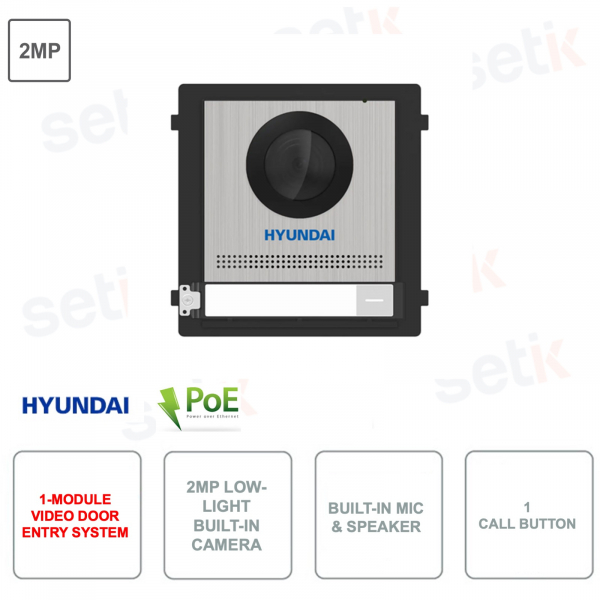 IP POE video intercom module - 2MP camera with WDR - Microphone and speaker - IP65