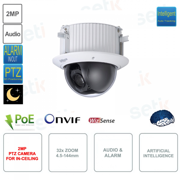 Caméra PTZ IP POE ONVIF - 32x 4,5-144 mm - Intelligence Artificielle
