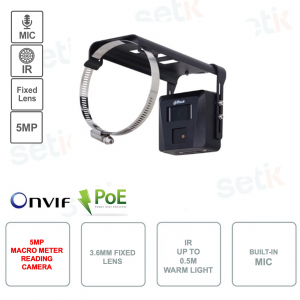 Telecamera Dahua IPC-HUM8531M-V-LED 5MP con ottica 3.6 mm e WDR 120 dB