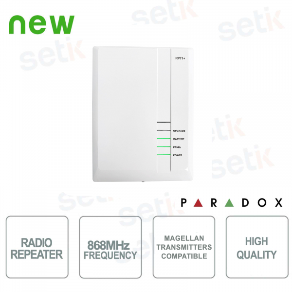 Répéteur radio 868 MHz pour détecteurs sans fil et accessoires - Paradox Alarm